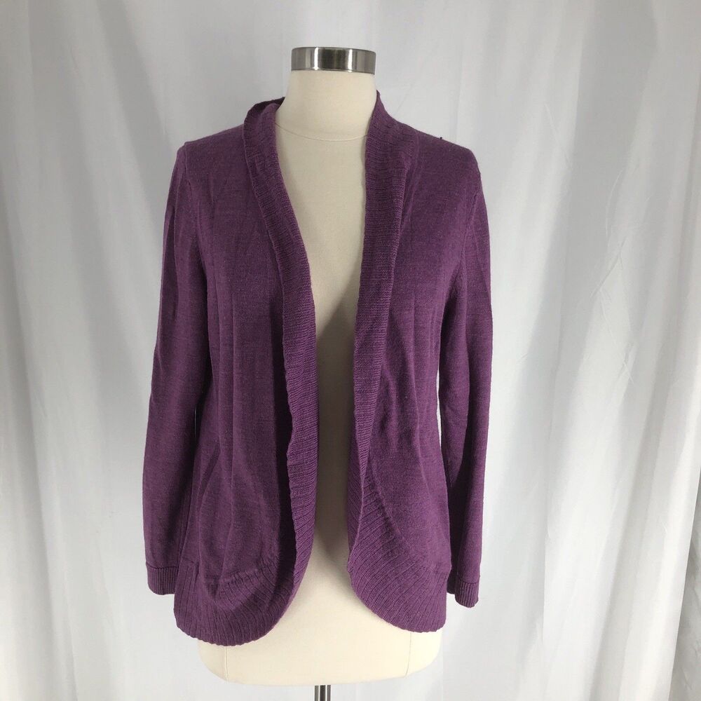 Coldwater Creek Purple Open Front Drape Cardigan Kimono Top XL